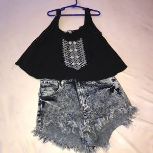 Black and white crop top